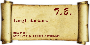 Tangl Barbara névjegykártya